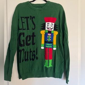 Ugly Christmas Sweater Let’s Get Nuts Nutcracker Pullover Holiday XL Womens